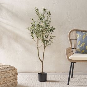 47 inch Artificial Olive Tree - Green - Iron+Plastic