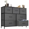 Desser For Bedroom With 7 Fabric Drawers Organizer Storage Closet Chest Clothes For Living Room Display Cabinet Of Furniture - Grey