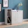 Bar Cabinet, Wine Bottle Storage Display Kitchen Cabinet, Holds 4 Wine Bottles- White Oak - as Pic