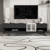 ON-TREND Sleek and Stylish TV Stand with Perfect Storage Solution, Two-tone Media Console for TVs Up to 80'', Black - as Pic