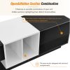 ON-TREND Sleek and Stylish TV Stand with Perfect Storage Solution, Two-tone Media Console for TVs Up to 80'', Black - as Pic