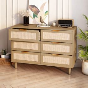 6 drawers Rattan dresser Rattan Drawer, Bedroom,Living Room - as Pic