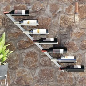 Wall-mounted Wine Rack for 7 Bottles White Metal - White
