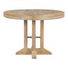 TREXM Farmhouse Dining Table Extendable Round Table for Kitchen, Dining Room(Natural Wood Wash) - as Pic
