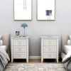 set of 2 pcs white 3 Drawer Nightstand with Charging Station and USB Ports & Power Outlets,Wooden Bed Side Table/End Table Modern Night Stands