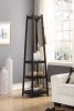 Vassen Coat Rack w/ 3-Tier Storage Shelves in Black Finish - as Pic