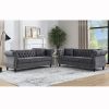 3-seater + 3-seater Combination sofa.Grey Velvet(W834S00062) - as Pic