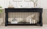 TREXM Console Table 63" Long Console Table with Drawers and Shelf for Entryway, Hallway, Living Room (Espresso, OLD SKU: WF193795AAB) - as Pic
