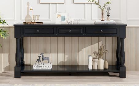 TREXM Console Table 63" Long Console Table with Drawers and Shelf for Entryway, Hallway, Living Room (Espresso, OLD SKU: WF193795AAB) - as Pic