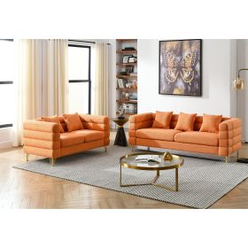 3-seater + 2-seater Combination sofa.ORANGE teddy - as Pic