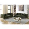 3-seater + 3-seater Combination sofa.Green teddy - as Pic