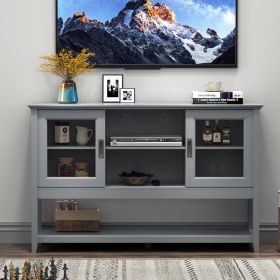 Sideboard Buffet Table with Doors,Grey - as Pic
