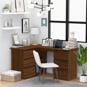Corner Desk Brown Oak 57.1"x39.4"x29.9" Engineered Wood - Brown