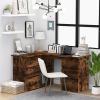 Corner Desk Smoked Oak 57.1"x39.4"x29.9" Engineered Wood - Brown