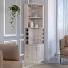 Bar Cabinet Papprika, 8 Wine Cubbies, Double Door, Light Gray Finish - as Pic