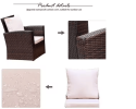4-Pieces Outdoor Patio Furniture Set PE Rattan Wicker with Brown - as Pic