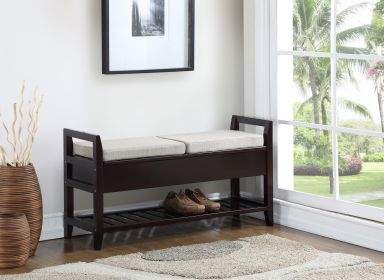 Vannes Espresso Storage Shoe Bench - as Pic