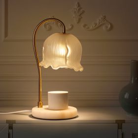 Marble Candle Warmer Lamp with Timer Table lamp, Mom Birthday Gifts for Women, Christmas Gifts, Wax Melts Warmer - white