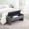 Modern Bed End Bench with Storage,Upholstered Large Foot Rest Stool, Comfy Window Vanity Bench, Grey