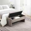 Modern Bed End Bench with Storage,Upholstered Large Foot Rest Stool, Comfy Window Vanity Bench Grey Brown - as Pic