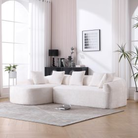 COOLMORE Boucle Sofa 3 Seater for Living Room Oversized Comfy Sofa L-Shape Sofa Couch with Chaise (Beige)