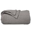 100% Cotton Waffle Weave Throw Blanket 50x70 inch Mineral Gray Color