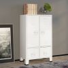 Industrial Wardrobe White 26.4"x13.8"x42.1" Steel - White