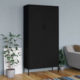 Wardrobe Black 35.4"x19.7"x70.9" Steel - Black