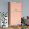 Wardrobe Pink 35.4"x19.7"x70.9" Steel - Pink