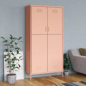Wardrobe Pink 35.4"x19.7"x70.9" Steel - Pink