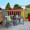 Wooden Outdoor Lounge Chair with Ergonomic Design for Yard and Garden - Gray