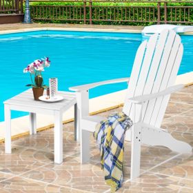 Wooden Outdoor Lounge Chair with Ergonomic Design for Yard and Garden - White