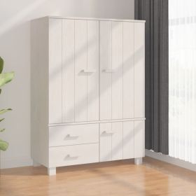 Wardrobe HAMAR White 39"x17.7"x53.9" Solid Wood Pine - White