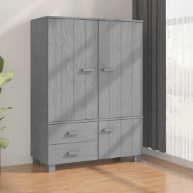 Wardrobe HAMAR Dark Gray 39"x17.7"x53.9" Solid Wood Pine - Grey