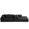 Modern Chenille Upholstered Sectional Sofa Couch Set,Modular 108" L Shaped Sectional Living Room Sofa Set With 6 Pillows