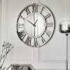 Mirrored Roman numerals decorative round wall clock