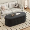 Storage Chenille Ottoman Bench Upholstered Fabric Storage Bench End of Bed Stool (40-inch, BLACK) - as Pic