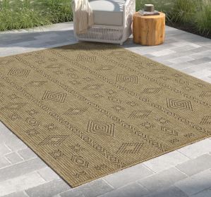 Earth GC_NTL1002 Jute/Mocha 7 ft. 10 in. x 10 ft. 3 in. Indoor/Outdoor Area Rug - as Pic
