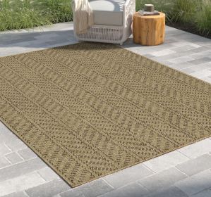 Earth GC_NTL1013 Jute/Mocha 7 ft. 10 in. x 10 ft. 3 in. Indoor/Outdoor Area Rug - as Pic