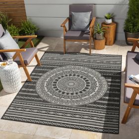 Sunshine GC_HAR2017 Anthracite 7 ft. 10 in. x 10 ft. 3 in. Indoor/Outdoor Area Rug - as Pic