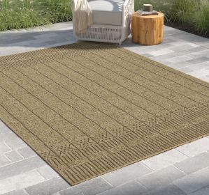 Earth GC_NTL1009 Jute/Mocha 7 ft. 10 in. x 10 ft. 3 in. Indoor/Outdoor Area Rug - as Pic