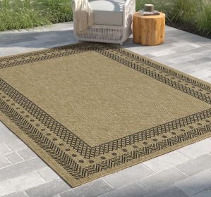 Earth GC_NTL1006 Jute/Black 7 ft. 10 in. x 10 ft. 3 in. Indoor/Outdoor Area Rug - as Pic