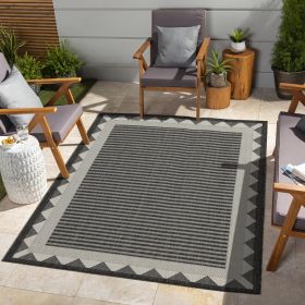 Sunshine GC_HAR2014 Anthracite 7 ft. 10 in. x 10 ft. 3 in. Indoor/Outdoor Area Rug - as Pic