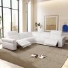 Yohan Reclining Sectional Sofa - White Boucle - as Pic