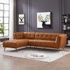 Addison Left Sectional Cognac Leather Sofa - as Pic