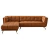Addison Left Sectional Cognac Leather Sofa - as Pic