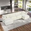 Modular Sectional Sofa, Oversized Deep Seat U Shaped Couch Set for Living Room, 4-Seater Comfy Cloud Couches with 2 Movable Ottomans,White - as Pic