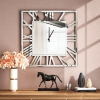 Mirrored Roman numerals decorative square glass large wall clock