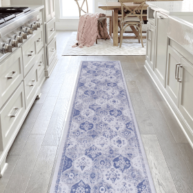 LOOM & LUXE 2'6''x10' Blue Runner - Area Rugs for living room, bedroom, kitchen, dining room rug (Blue, 2'6''x10') - as Pic