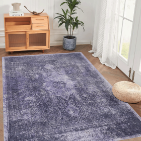 LOOM & LUXE Area Rug 6x9 - Area Rugs for living room, bedroom, kitchen (Anthracite, 6' x 9') - as Pic